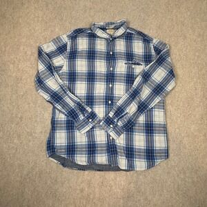 Lucky Brand Button Down Shirt Mens XL Blue Plaid Classic Fit Long Sleeve‎ Cotton